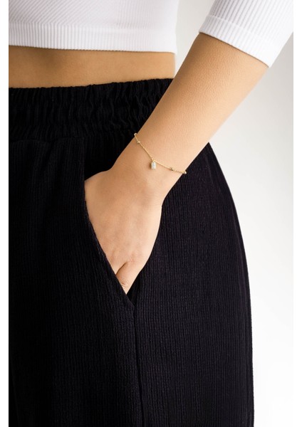 Dorika Stil 18 Ayar Sarı Altın Kaplama 18 cm Gümüş Minimal Bileklik fiyatları