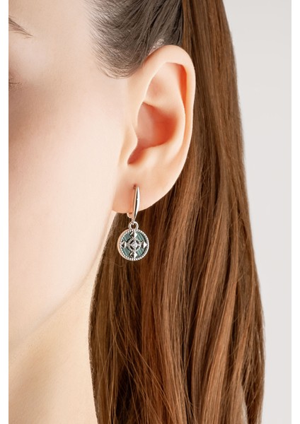 Serenity 18 Ayar Beyaz Altın Kaplama Gümüş Küpe modelleri