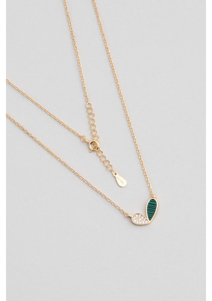 Lucky 18 Ayar Sarı Altın Kaplama 45 cm Gümüş Sedef Kolye