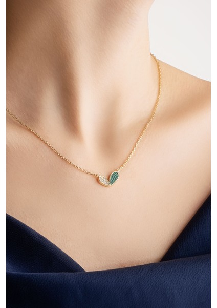 Lucky 18 Ayar Sarı Altın Kaplama 45 cm Gümüş Sedef Kolye modelleri