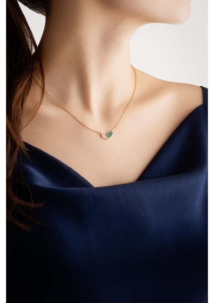 Lucky 18 Ayar Sarı Altın Kaplama 45 cm Gümüş Sedef Kolye fırsatları