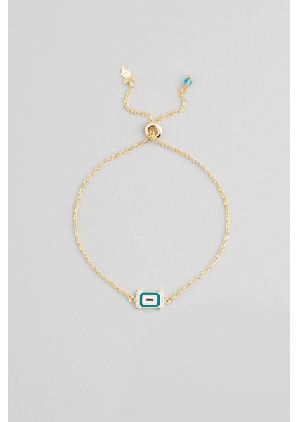 Evil Eye 18 Ayar Sarı Altın Kaplama Ayarlanabilir Gümüş Minimal Bileklik