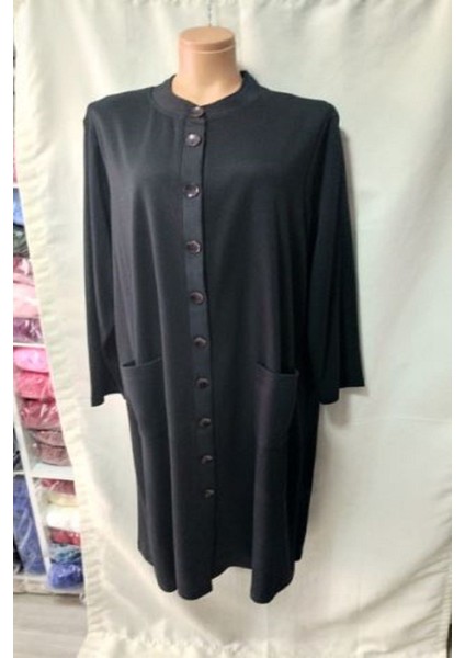 Hakim Yaka Uzun Battal 1 Adet Siyah Pardüse Kalın Penye Kaliteli Kullanılı Şık Iki Cepli