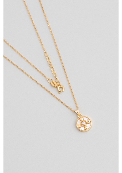 Serenity 18 Ayar Sarı Altın Kaplama 43 cm Gümüş Minimal Kolye