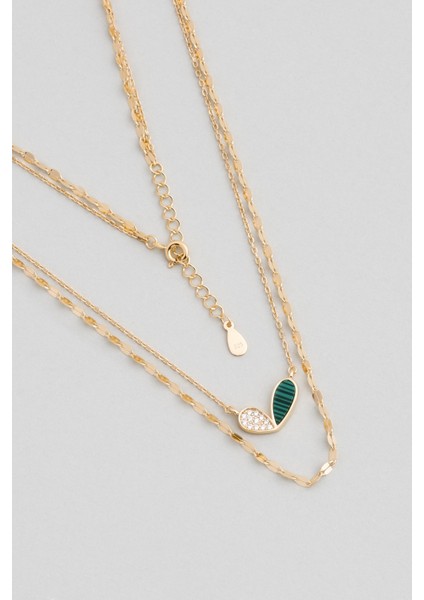 Lucky 18 Ayar Sarı Altın Kaplama 50 cm Gümüş Ikili Kolye fiyatları