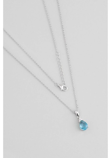 Minimal Renk 18 Ayar Beyaz Altın Kaplama 45 cm Gümüş Tektaş Kolye fiyatları