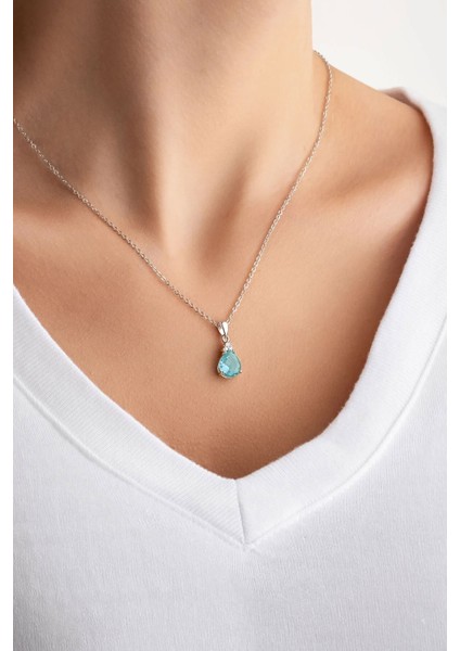 Minimal Renk 18 Ayar Beyaz Altın Kaplama 45 cm Gümüş Tektaş Kolye modelleri