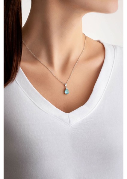 Minimal Renk 18 Ayar Beyaz Altın Kaplama 45 cm Gümüş Tektaş Kolye fırsatları