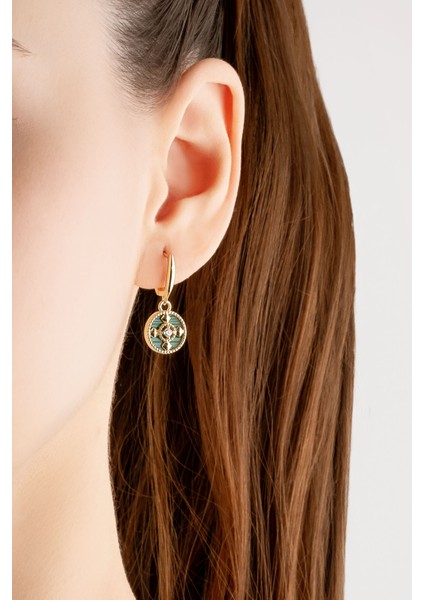 Serenity 18 Ayar Sarı Altın Kaplama Gümüş Küpe modelleri