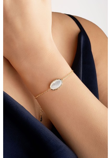 Mirror 18 Ayar Sarı Altın Kaplama 19 cm Gümüş Minimal Bileklik fırsatları