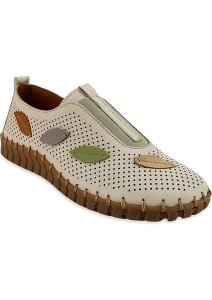 2010720 Günlük Deri Kadın Ayakkabı-Bej