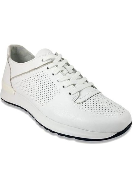 3045 Günlük Casual Erkek Deri Ayakkabı-Beyaz