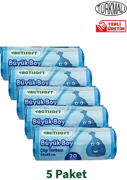 Büyük Boy Çöp Torbası 20'li x 5 Paket