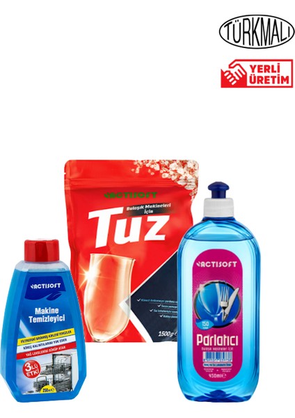 Bulaşık Makinesi Bakım Set 250 ml Temizleyici + 1500 gr Bulaşık Tuzu+ 450 ml Parlatıcı