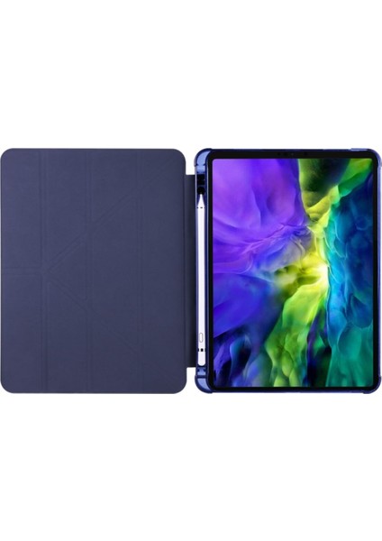 Apple iPad Pro 12.9 4.nesil (2020) 4 Farklı Standlı Kalemlikli Darbeye Dayanıklı Kılıf A2229 A2069 A2232 A2233