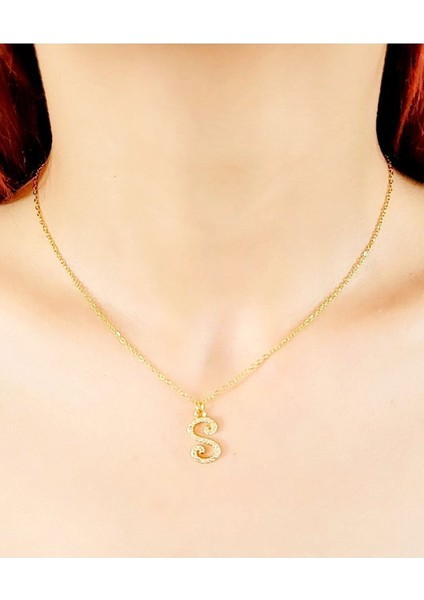 Çelik S Harf Çelik Kolye