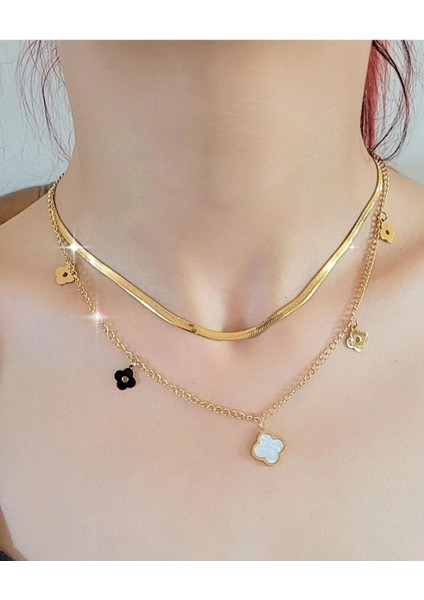 Çiftli Italyan Zincirli Yonca Kolye fiyatları