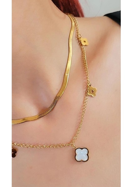 Çiftli Italyan Zincirli Yonca Kolye fırsatları