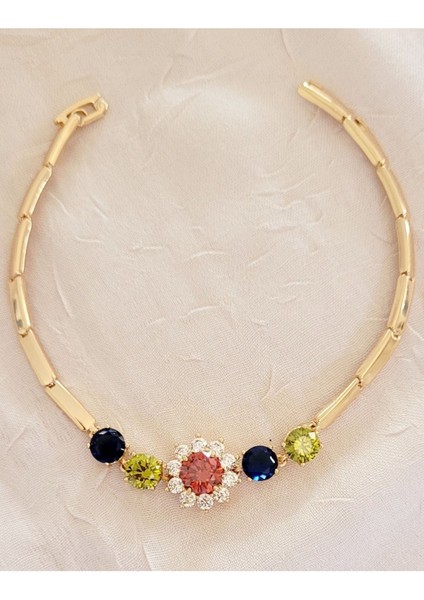 Zirkon Taşlı Çiçek Gold Baget Bileklik indirimleri