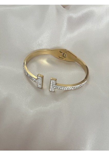 Zirkon Taşlı Gold Cartier Model Çelik Bileklik fırsatları