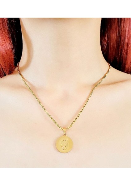 Çelik G Harf Çelik Kolye