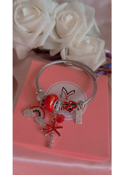 Gökkuşağı Figürlü Charm Çelik Bileklik modelleri