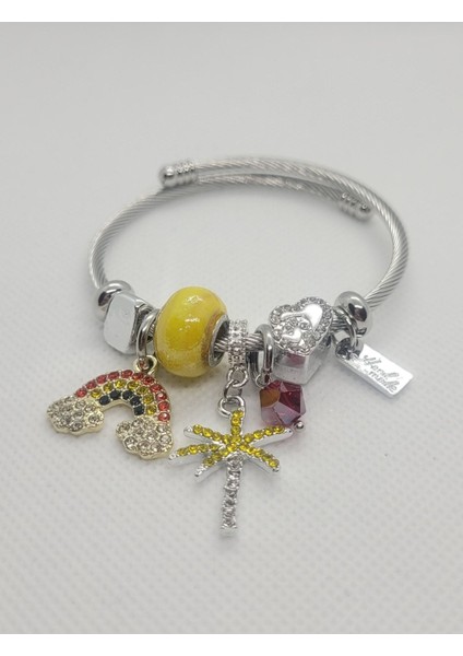 Gökkuşağı Charmlı Çelik Bileklik fiyatları