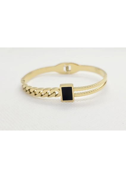 Siyah Taşlı Çelik Cartier Model Bileklik fırsatları