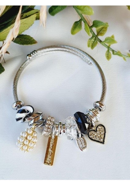 Çelik Tarzı Kalp Charmlı Bileklik fiyatları