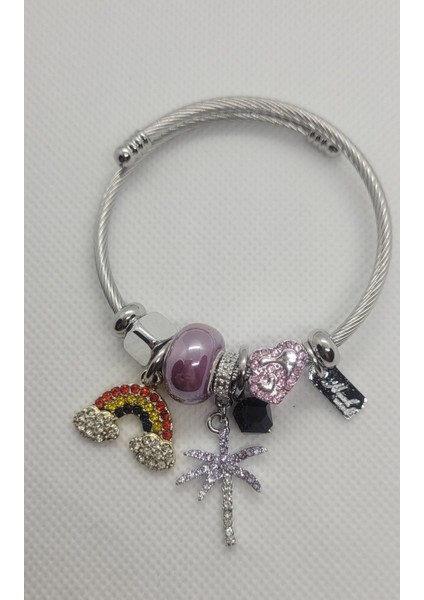 Gökkuşağı Charmlı Çelik Bileklik fiyatları