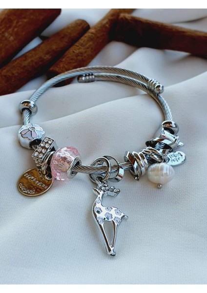 Gökkuşağı Charmlı Çelik Bileklik fiyatları