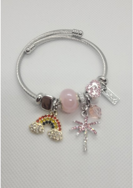 Gökkuşağı Charmlı Çelik Bileklik fırsatları