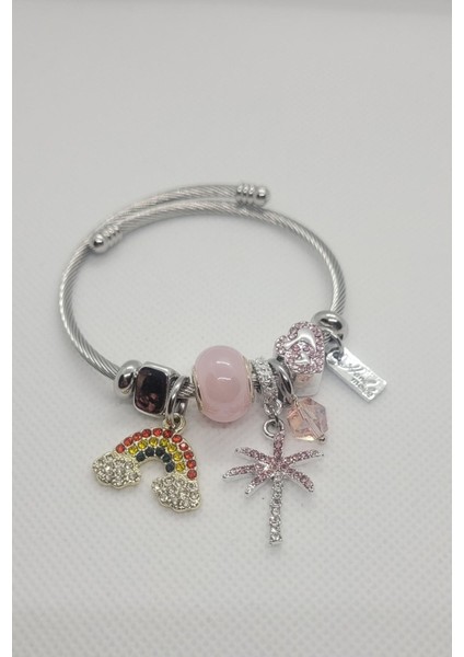 Gökkuşağı Charmlı Çelik Bileklik indirimleri