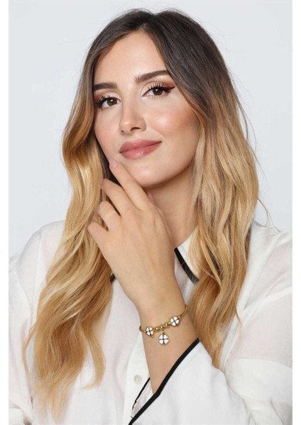 Model Dört Yaprak Yonca Gold Altın Kaplama Bileklik fiyatları