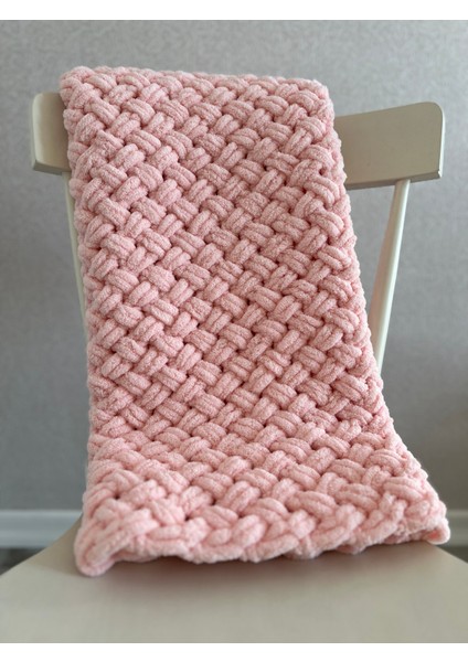 Handmade Pembe Puffy Bebek Battaniyesi 90X90 cm modelleri
