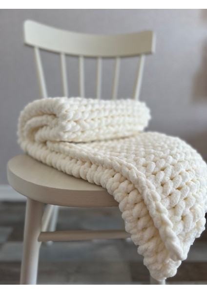 Handmade Ekru Renk Puffy Bebek Battaniyesi 90X90 cm fırsatları