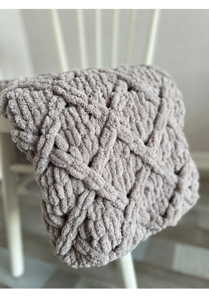 Handmade Taş Rengi Puffy Bebek Battaniyesi 90X90 cm modelleri