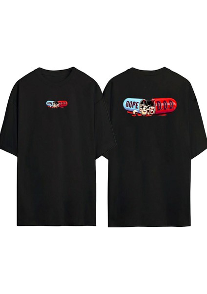 Dope D.o.d Eye Ön Arka Baskılı Sıyah Oversize T-Shirt
