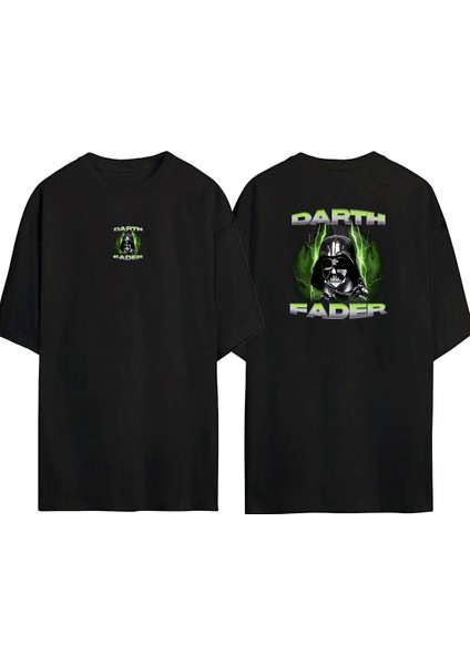 Darth Fader Star Wars Ön Arka Baskılı Sıyah Oversize T-Shirt