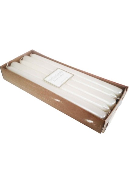 Şamdanlık Mumu 2x 25 cm - 10 Adet Metalik Beyaz
