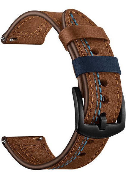 Tecno Watch 2 20 mm Için Renkli Dikişli Suni Deri Kayış-Kordon Krd-19