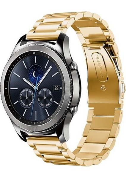 Tecno Watch 2 20 mm Için Bakla Desenli Klasik Model Metal Kayış-Kordon Krd-04