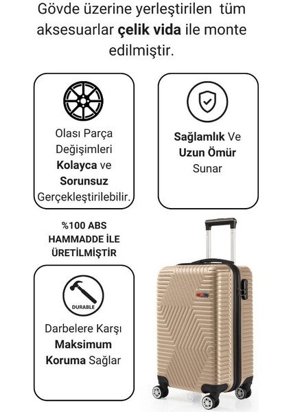 Suitcase Abs Gold Kabin Boy Valiz 600.06-K fiyatları