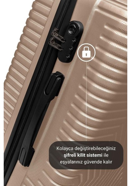 Suitcase Abs Gold Kabin Boy Valiz 600.06-K fırsatları