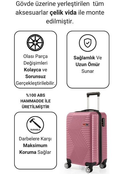 Suitcase Abs Gül Kurusu Kabin Boy Valiz 600.08-K fiyatları