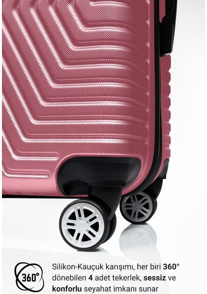 Suitcase Abs Gül Kurusu Kabin Boy Valiz 600.08-K modelleri