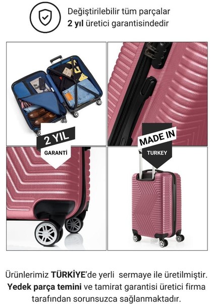 Suitcase Abs Gül Kurusu Kabin Boy Valiz 600.08-K indirimleri