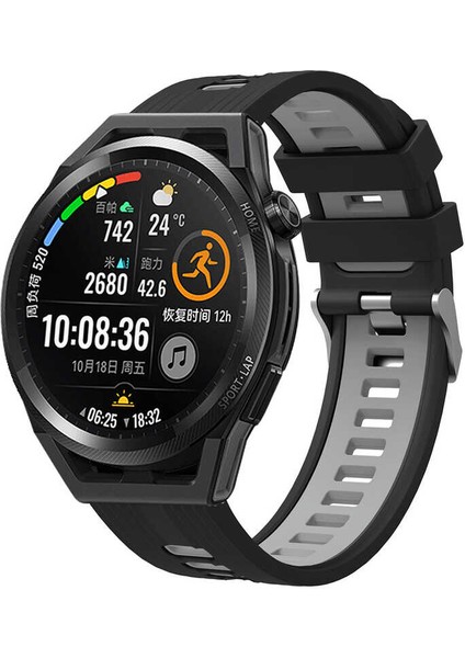 Robor Gts 2 20 mm Için Çift Katmanlı 2 Renkli Ayarlanabilir Silikon Kayış-Kordon Krd-55