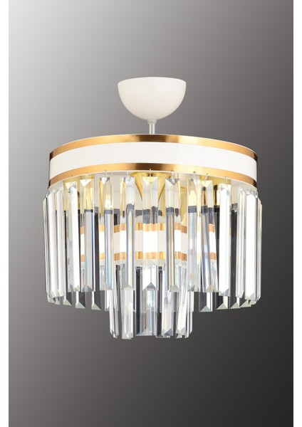 4 Nesil 4 Lü 2 Katlı Beyaza Gold Yaldızlı 30 Luk Salon Avize 30 Beyaz E27 Krom fiyatları