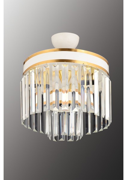 4 Nesil 4 Lü 2 Katlı Beyaza Gold Yaldızlı 30 Luk Salon Avize 30 Beyaz E27 Krom modelleri